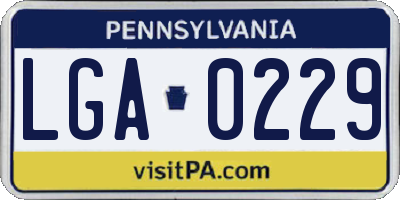 PA license plate LGA0229