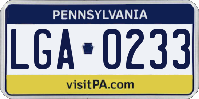 PA license plate LGA0233