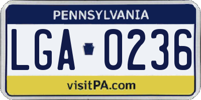 PA license plate LGA0236