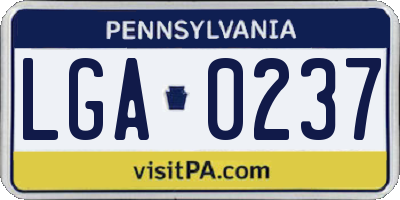 PA license plate LGA0237