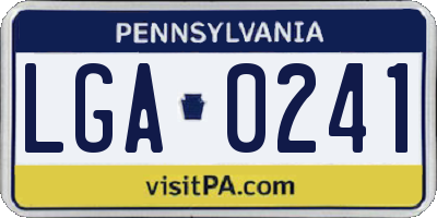 PA license plate LGA0241
