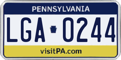 PA license plate LGA0244