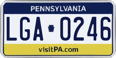 PA license plate LGA0246
