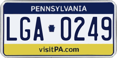PA license plate LGA0249