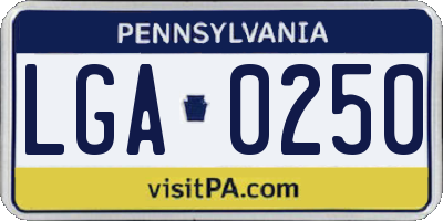 PA license plate LGA0250