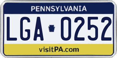 PA license plate LGA0252