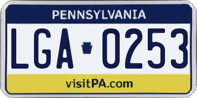 PA license plate LGA0253