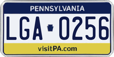 PA license plate LGA0256