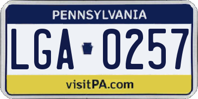 PA license plate LGA0257