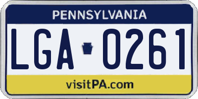PA license plate LGA0261