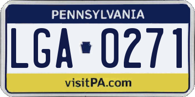 PA license plate LGA0271
