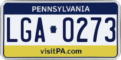 PA license plate LGA0273