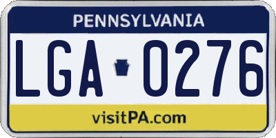 PA license plate LGA0276