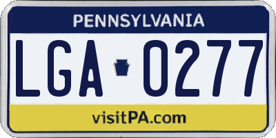 PA license plate LGA0277