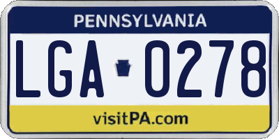 PA license plate LGA0278