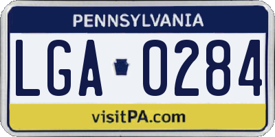 PA license plate LGA0284