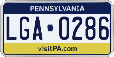 PA license plate LGA0286