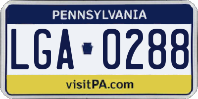 PA license plate LGA0288