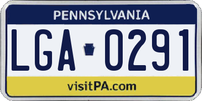 PA license plate LGA0291
