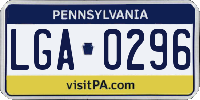 PA license plate LGA0296