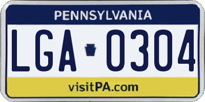 PA license plate LGA0304