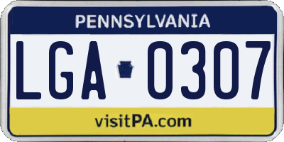 PA license plate LGA0307