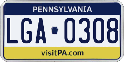 PA license plate LGA0308