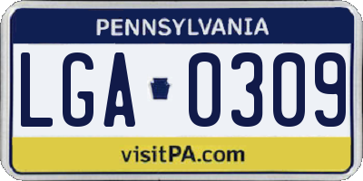 PA license plate LGA0309