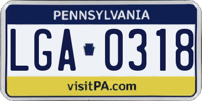 PA license plate LGA0318