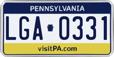 PA license plate LGA0331