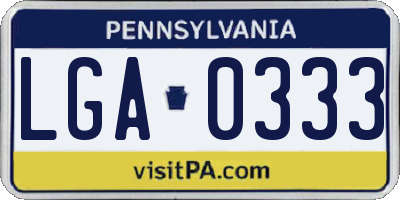 PA license plate LGA0333