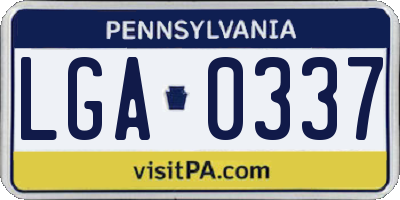 PA license plate LGA0337