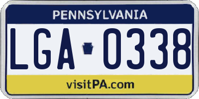 PA license plate LGA0338