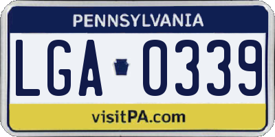 PA license plate LGA0339