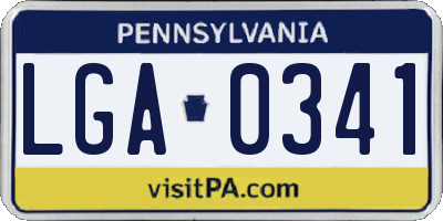 PA license plate LGA0341