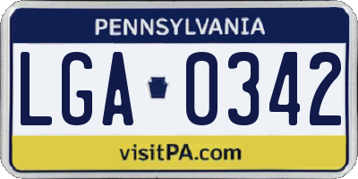 PA license plate LGA0342