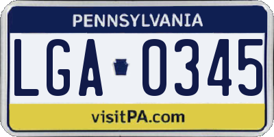 PA license plate LGA0345