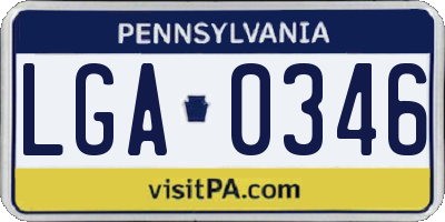 PA license plate LGA0346