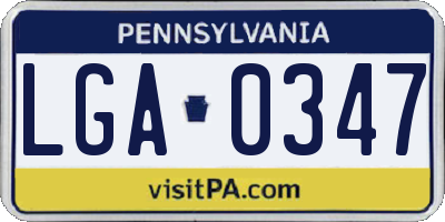 PA license plate LGA0347
