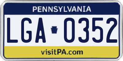 PA license plate LGA0352