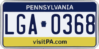 PA license plate LGA0368