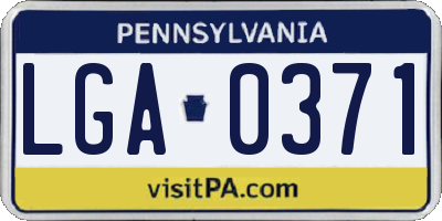 PA license plate LGA0371