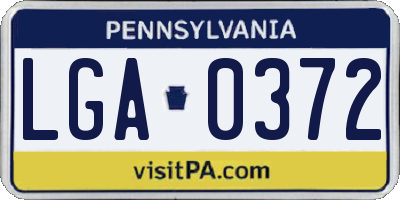 PA license plate LGA0372