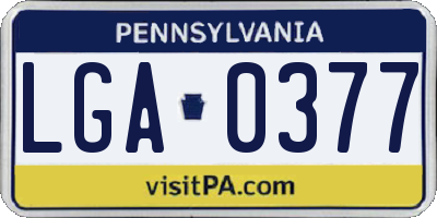 PA license plate LGA0377