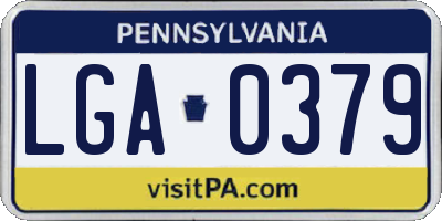 PA license plate LGA0379