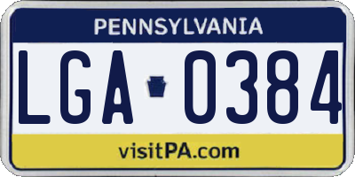 PA license plate LGA0384