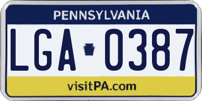 PA license plate LGA0387