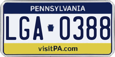 PA license plate LGA0388