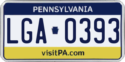 PA license plate LGA0393