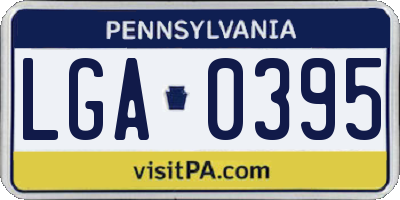 PA license plate LGA0395